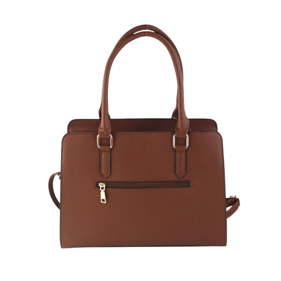 AR New York Satchel 2in1 Handbag Women Brown PU Structured Shoulder Bag NWT - Picture 8 of 16